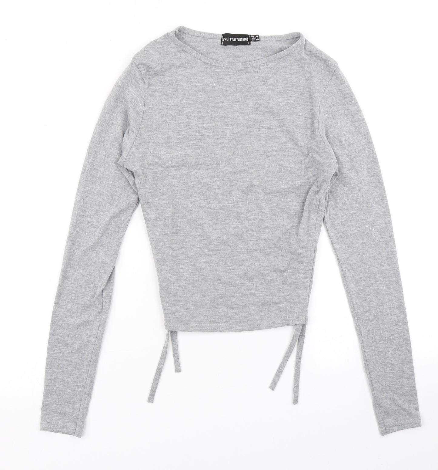 PRETTYLITTLETHING Womens Grey   Basic T-Shirt Size 6