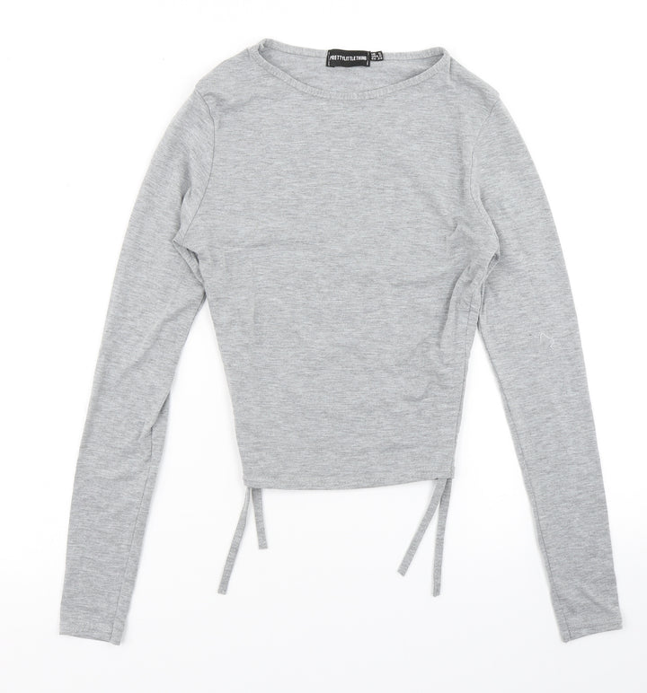 PRETTYLITTLETHING Womens Grey   Basic T-Shirt Size 6