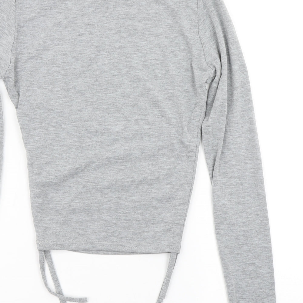 PRETTYLITTLETHING Womens Grey   Basic T-Shirt Size 6