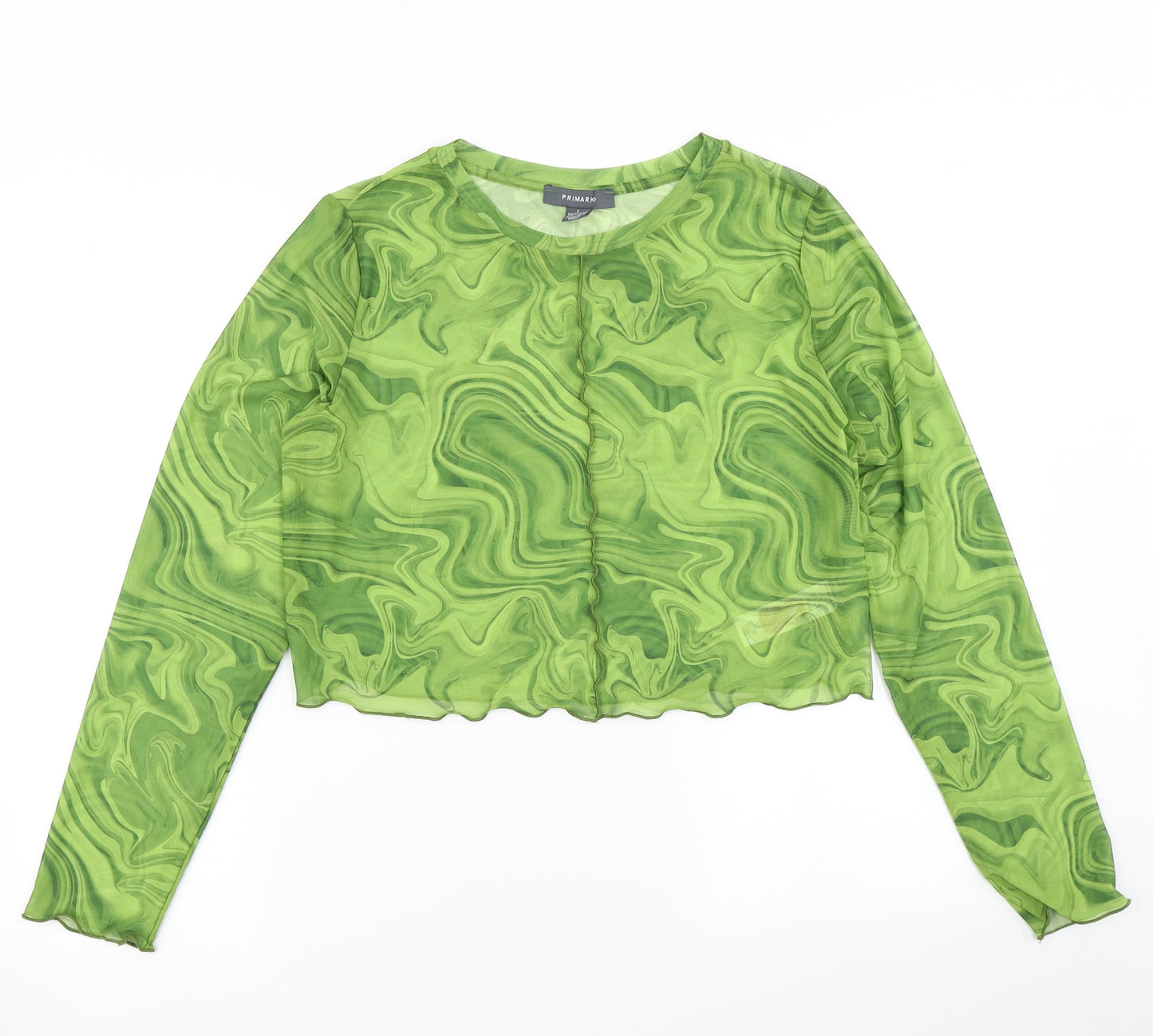Primark Womens Green   Cropped T-Shirt Size L