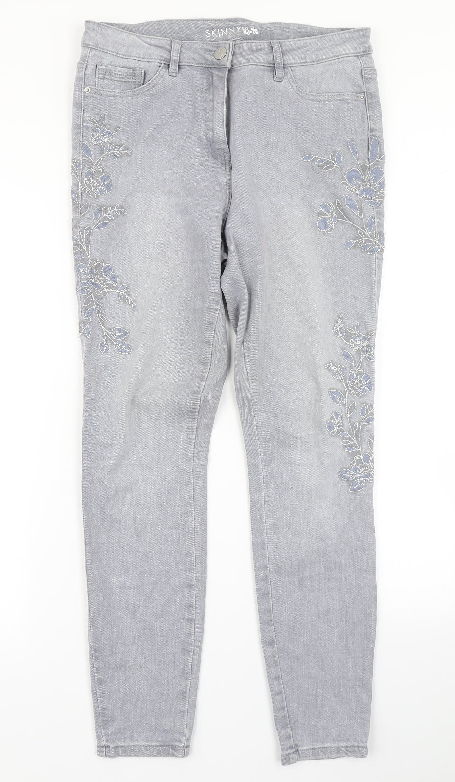 NEXT Womens Grey  Denim Skinny Jeans Size 12 L26 in