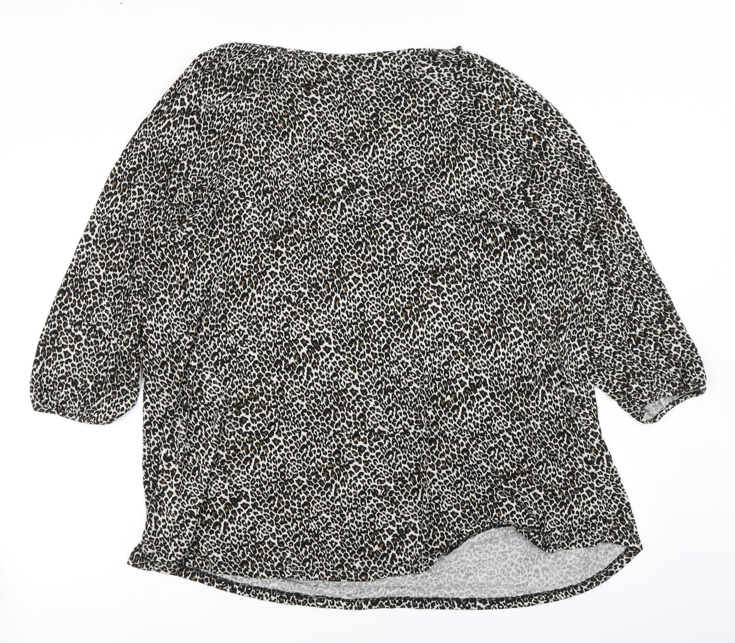 M&S Collection Womens Brown Animal Print  Basic T-Shirt Size 22