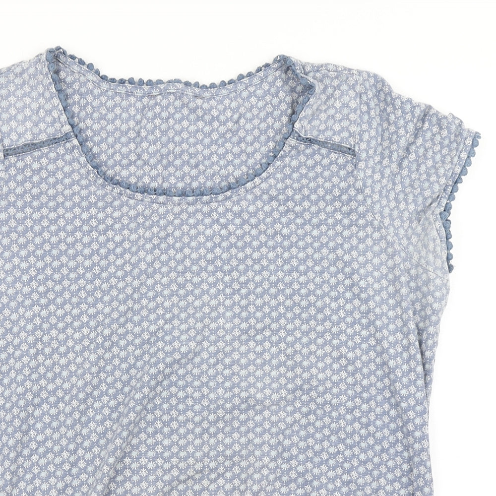 NEXT Womens Blue Floral  Basic T-Shirt Size 16