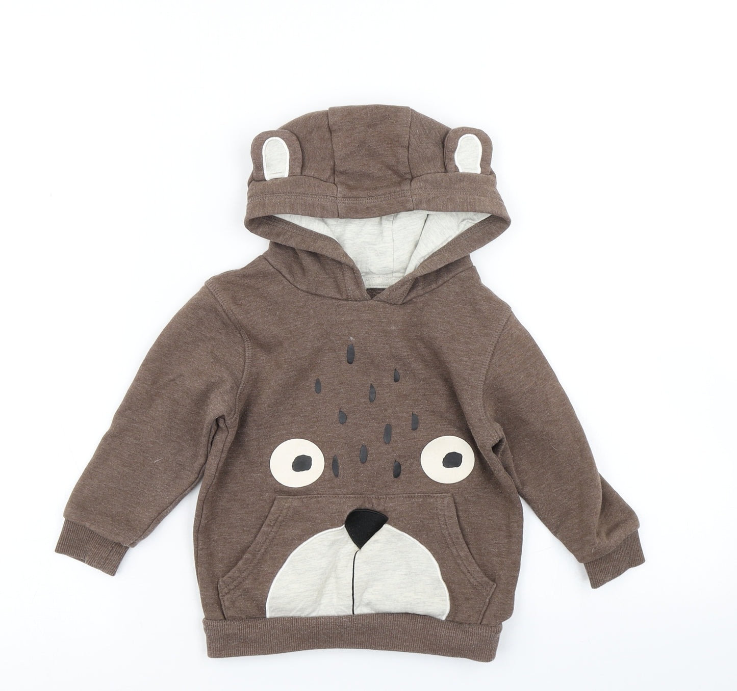TU Boys Brown   Jacket  Size 18-24 Months  - Bear Hood Pullover