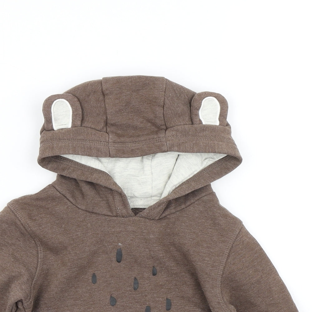 TU Boys Brown   Jacket  Size 18-24 Months  - Bear Hood Pullover