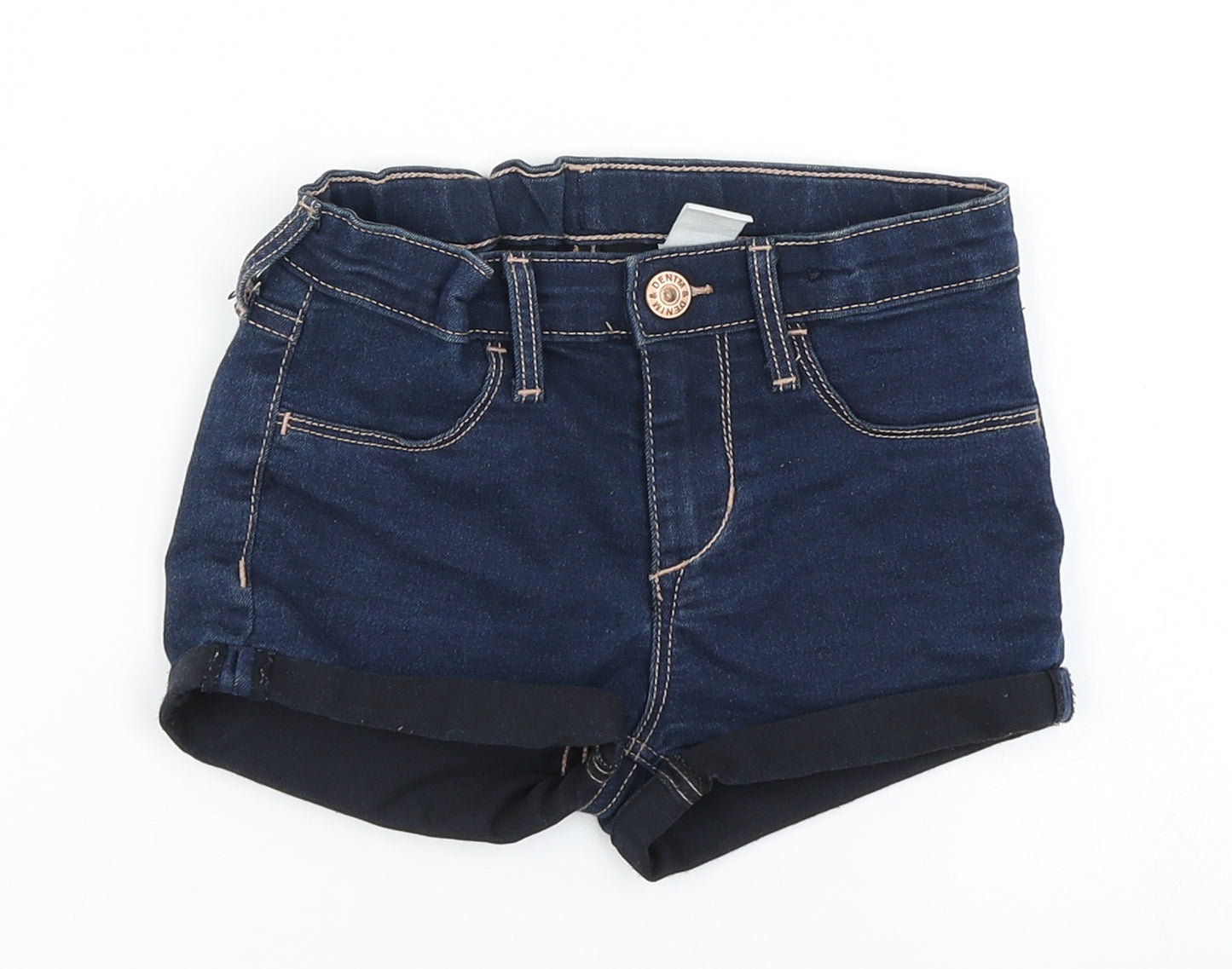 &Denim Girls Blue  Denim Hot Pants Shorts Size 5-6 Years