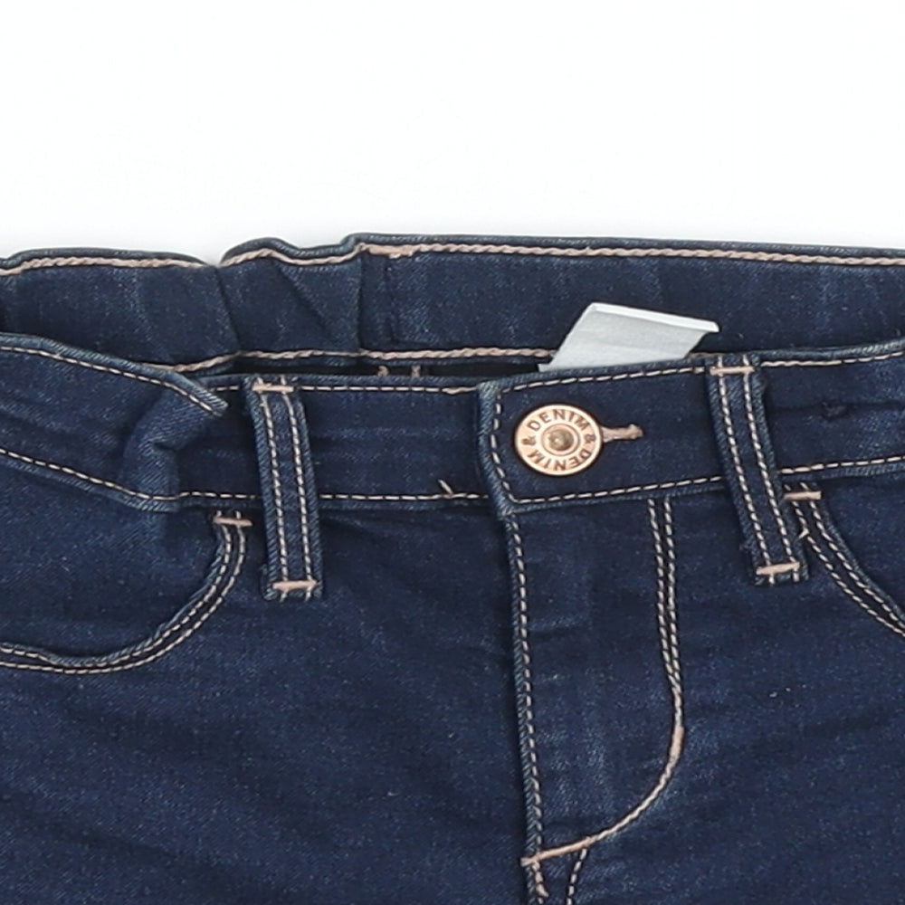 &Denim Girls Blue  Denim Hot Pants Shorts Size 5-6 Years