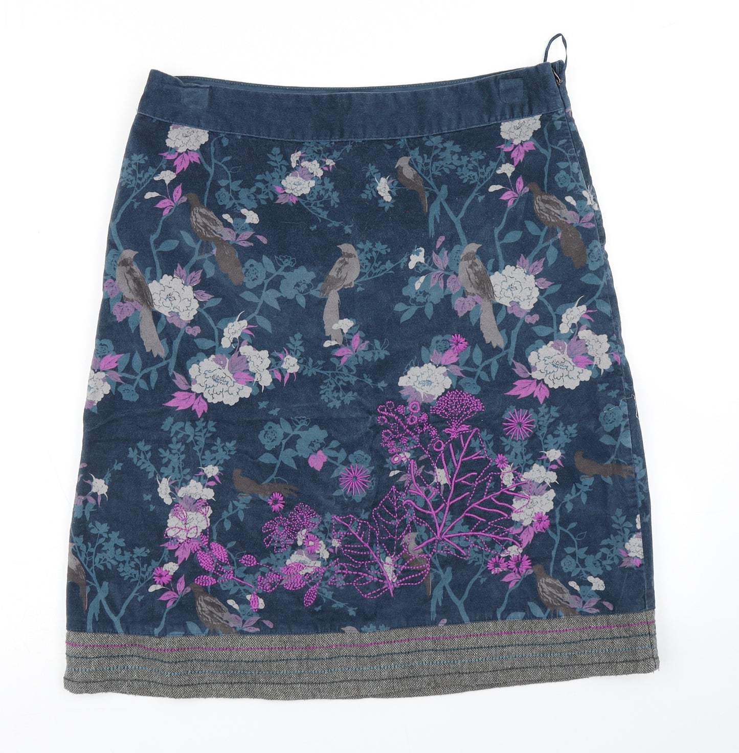 White Stuff Womens Blue Floral  A-Line Skirt Size 12