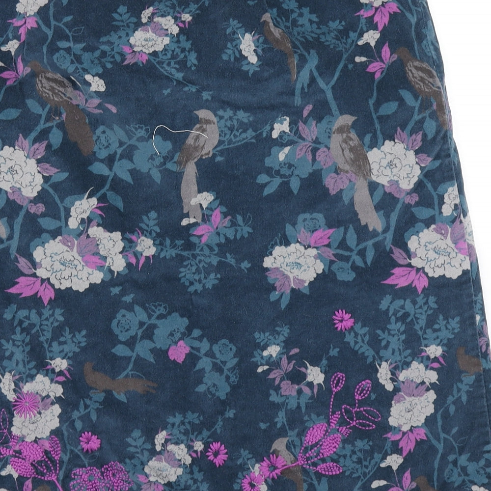 White Stuff Womens Blue Floral  A-Line Skirt Size 12