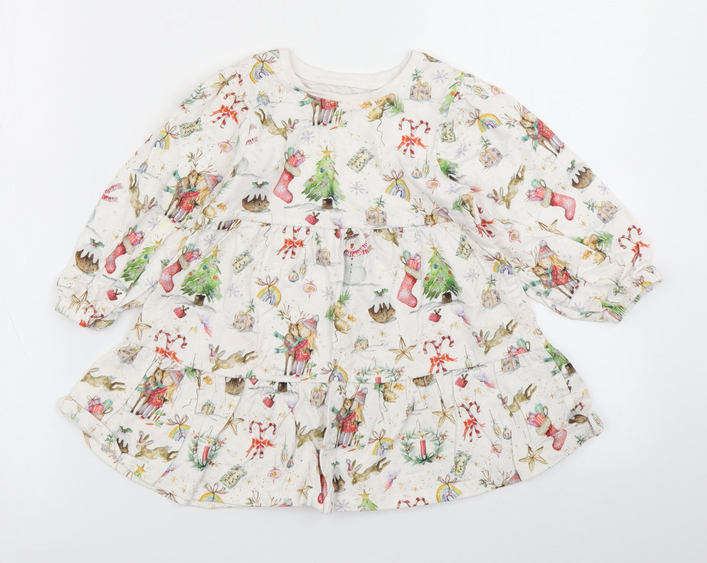 NEXT Girls Ivory   A-Line  Size 18-24 Months  - Christmas print