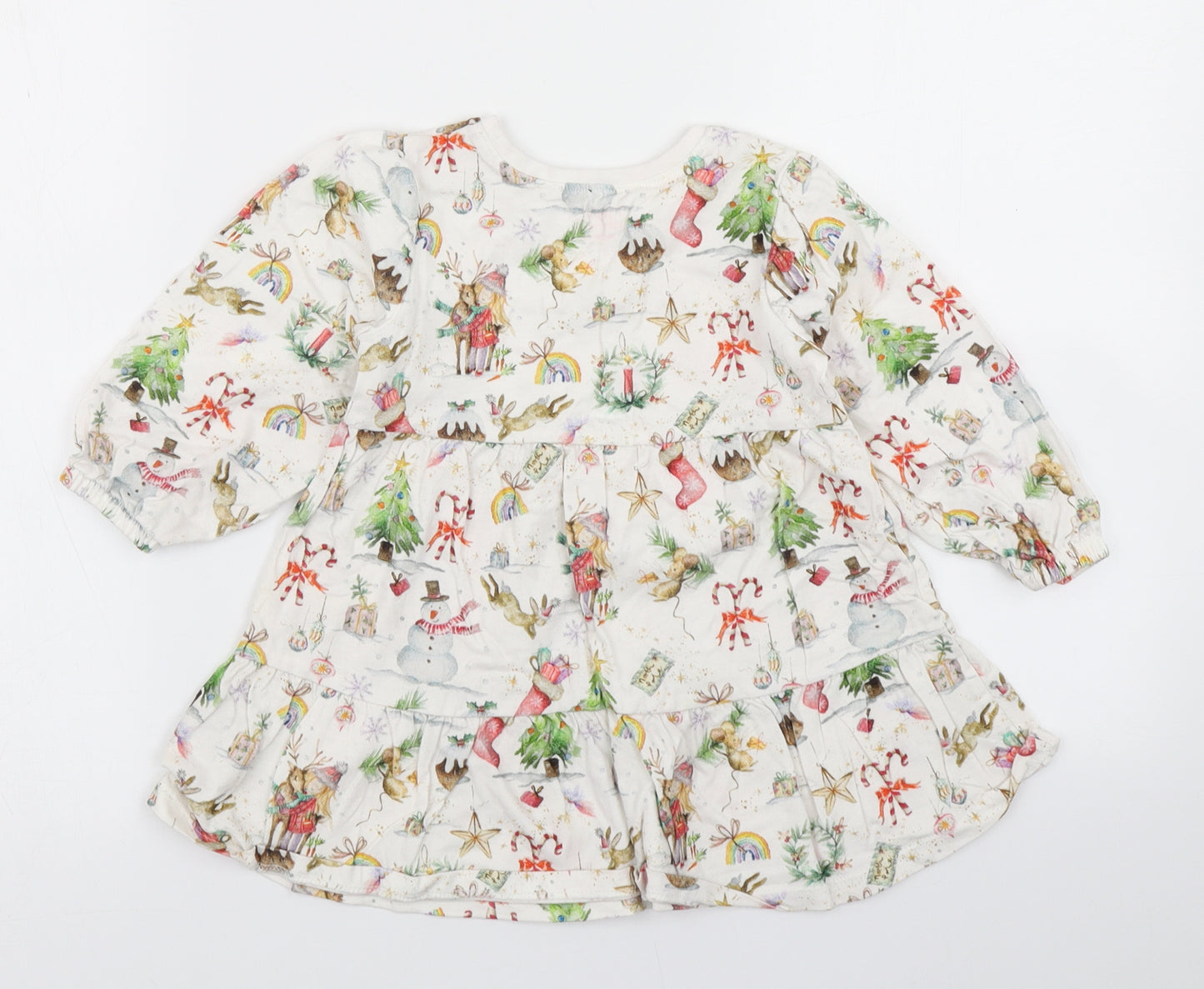 NEXT Girls Ivory   A-Line  Size 18-24 Months  - Christmas print