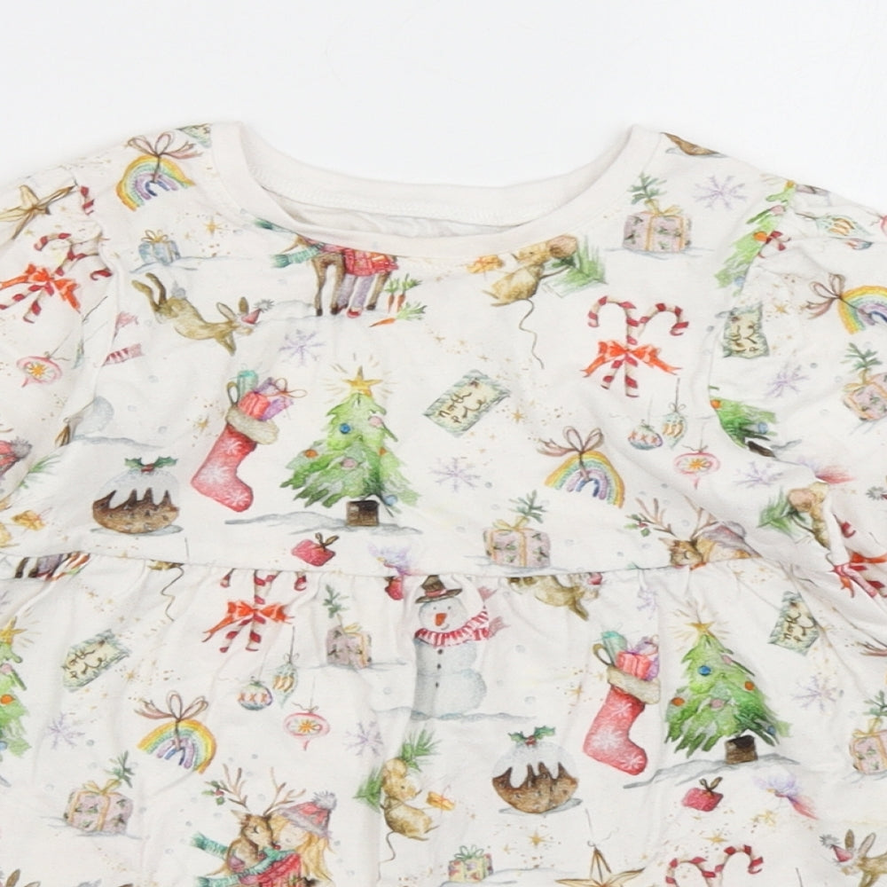 NEXT Girls Ivory   A-Line  Size 18-24 Months  - Christmas print