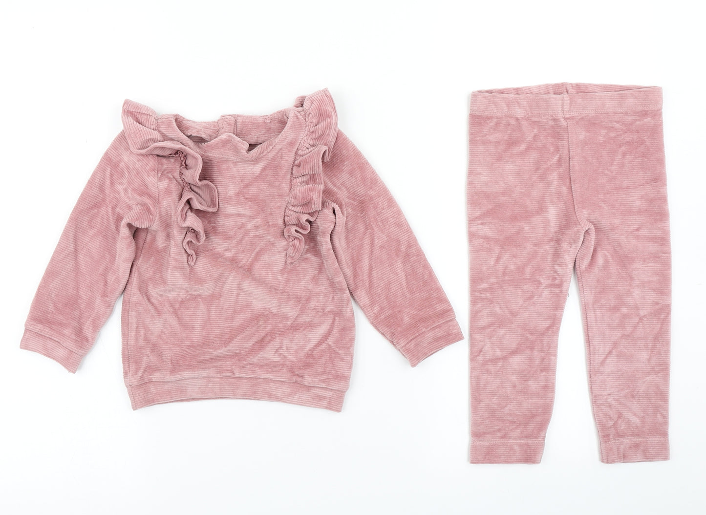 TU Girls Pink   Trousers Set Outfit/Set Size 18-24 Months