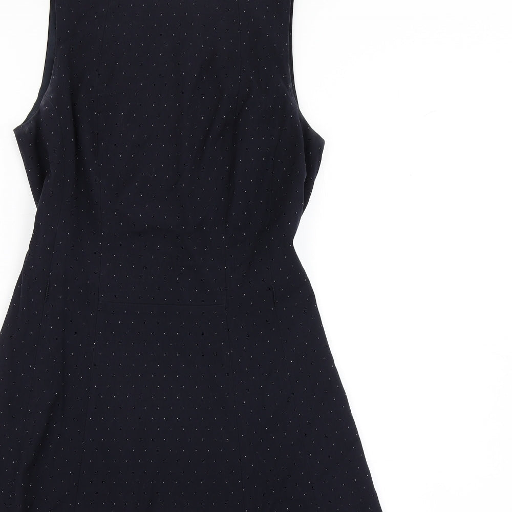 H&M Womens Blue Polka Dot  Fit & Flare  Size 10