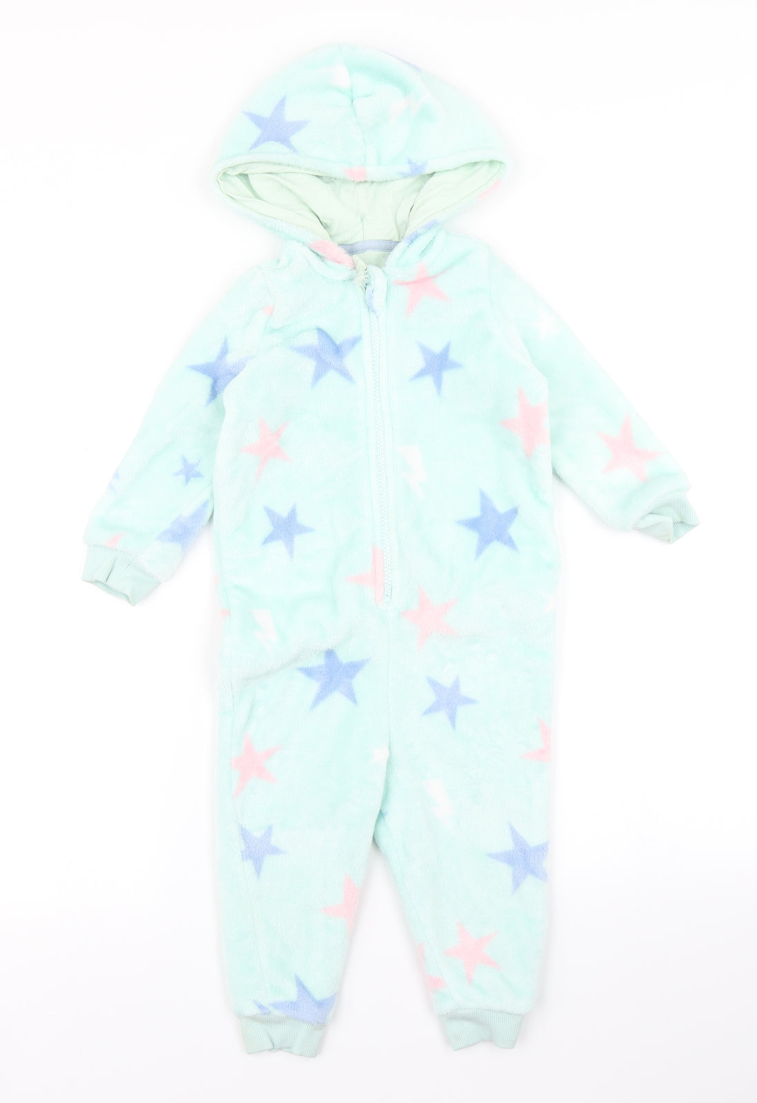 M&S Girls Blue Spotted  Capri One Piece Size 12-18 Months