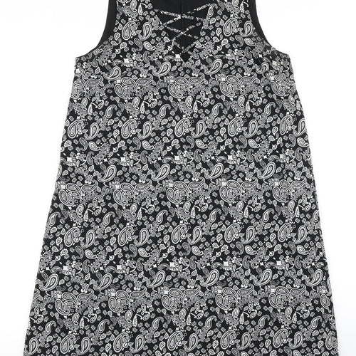 Noisy may Womens Black Paisley  A-Line  Size S