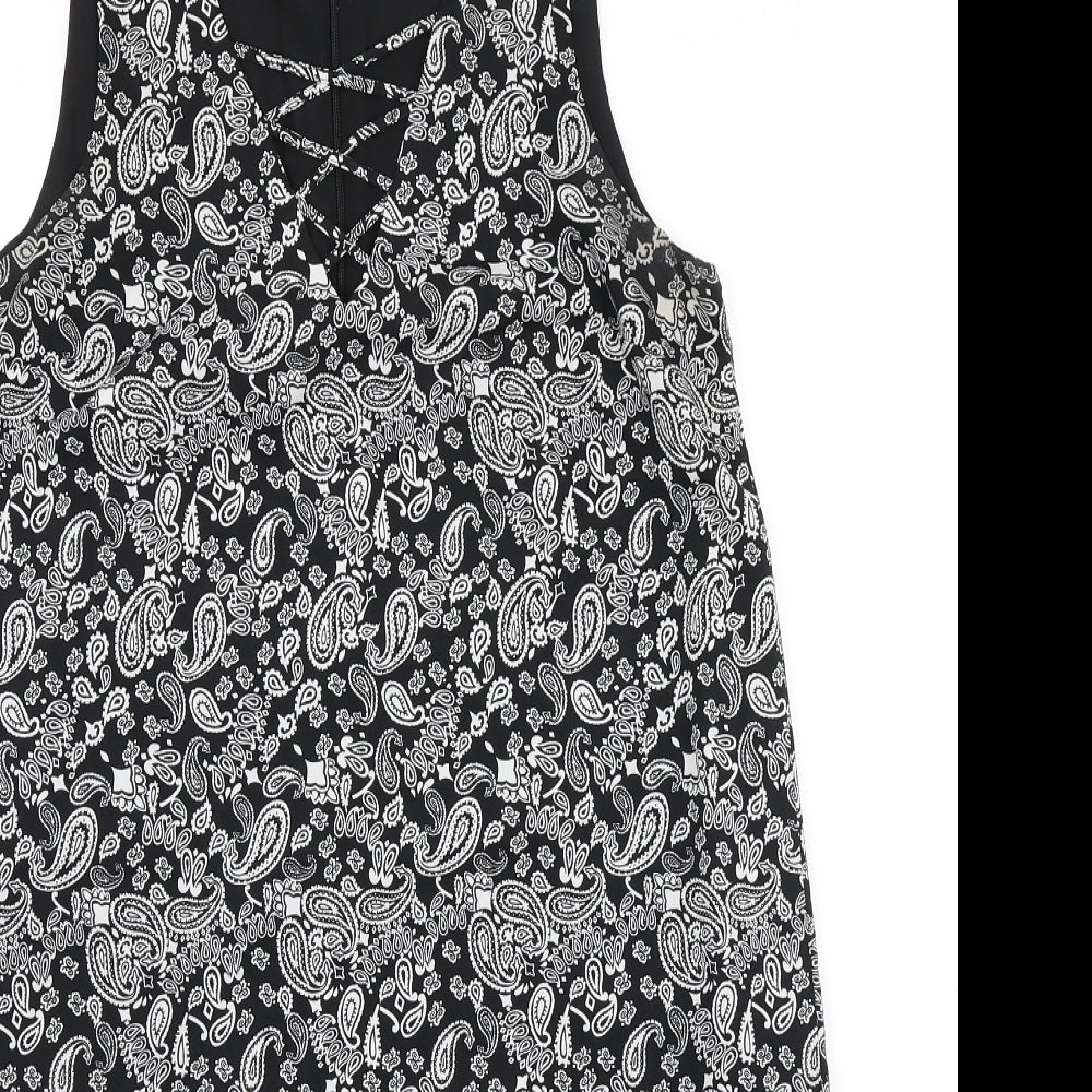 Noisy may Womens Black Paisley  A-Line  Size S