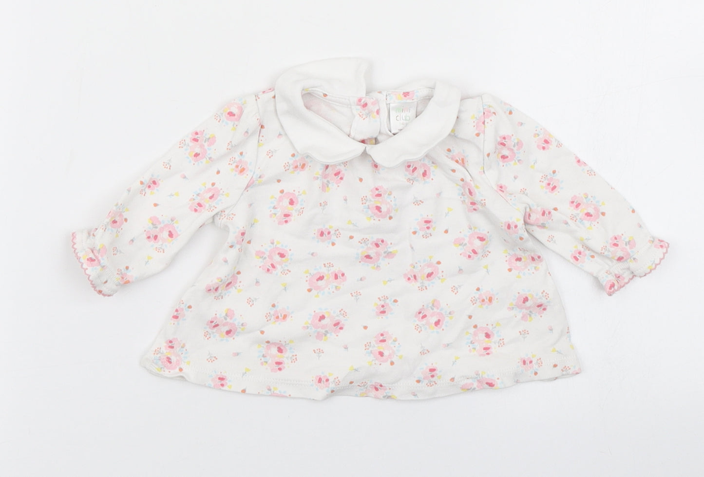 Mini Club Girls White Floral  Basic T-Shirt Size Newborn
