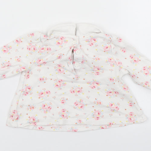 Mini Club Girls White Floral  Basic T-Shirt Size Newborn