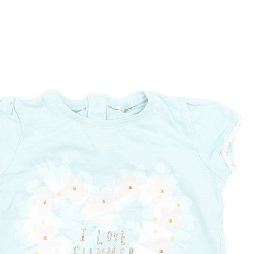 F&F Girls Blue   Basic T-Shirt Size 9-12 Months