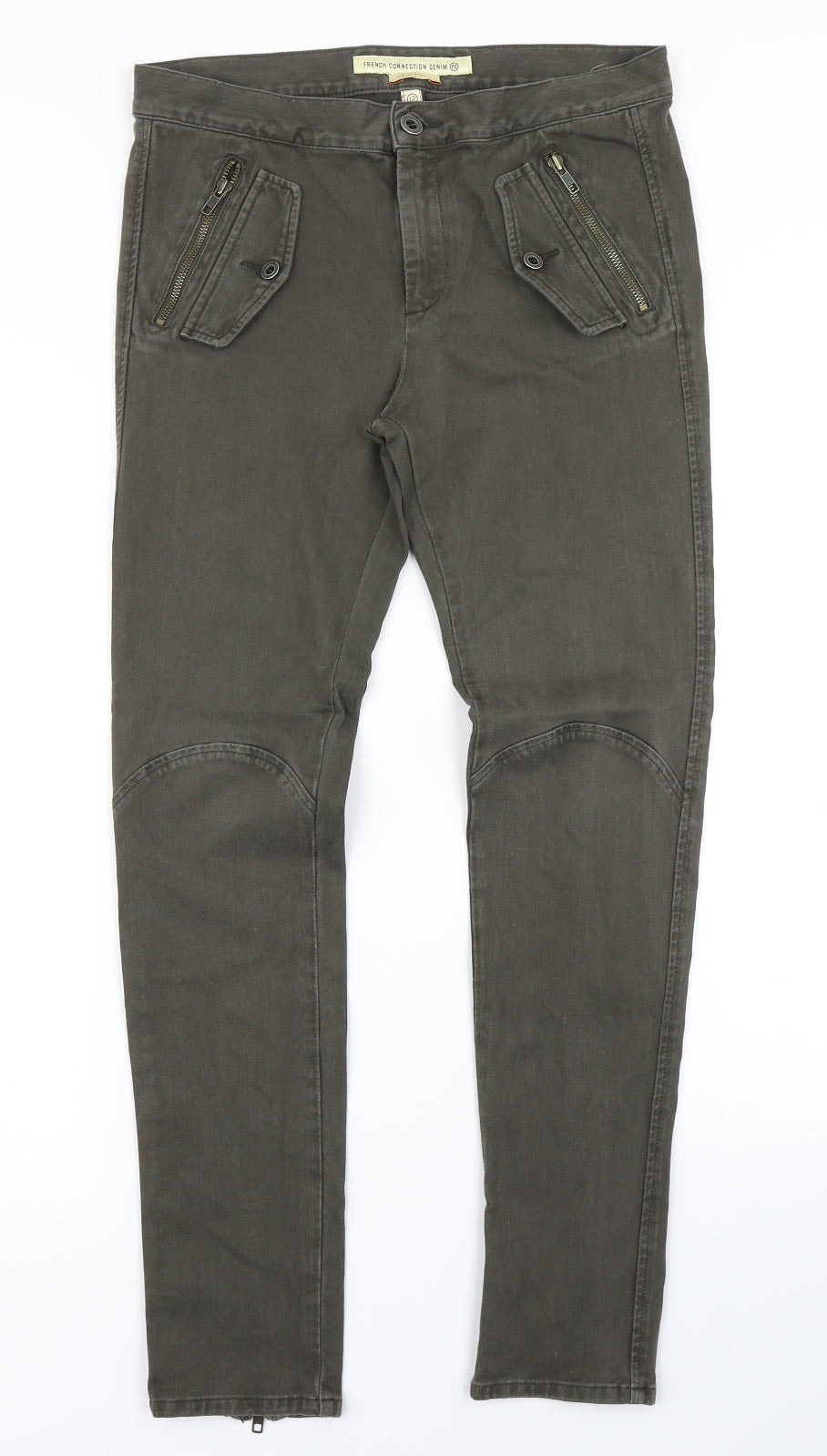 French Connection Womens Green  Denim Skinny Jeans Size 12 L29 in