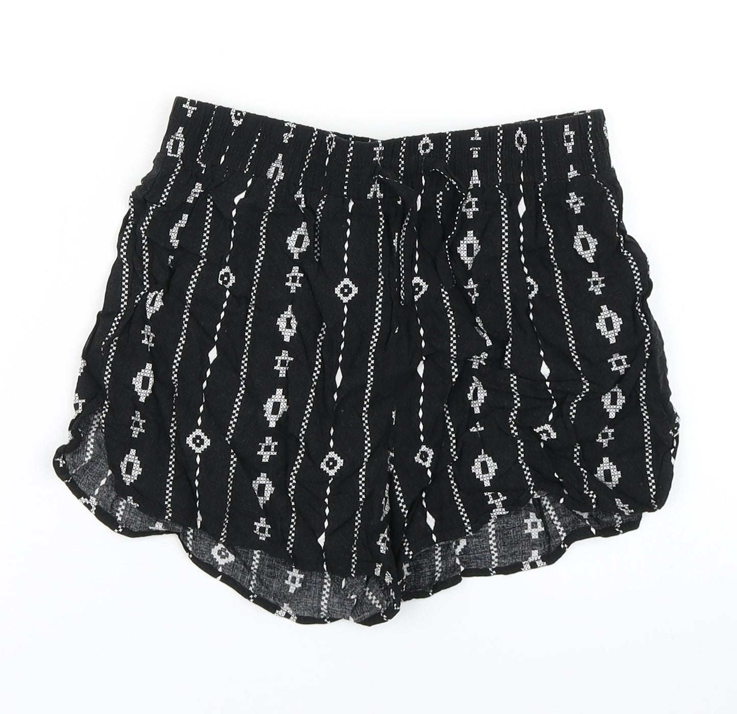 915 Generation Girls Black Striped  Mom Shorts Size 12 Years