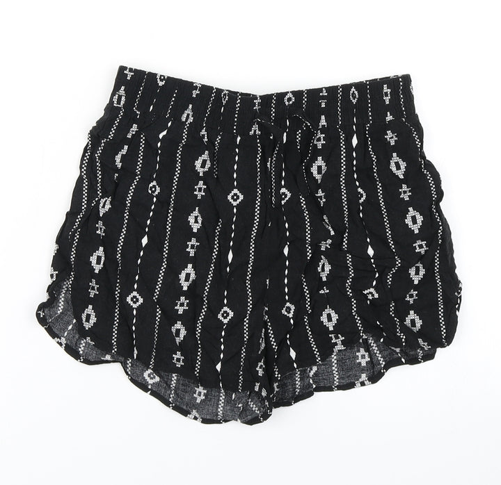 915 Generation Girls Black Striped  Mom Shorts Size 12 Years
