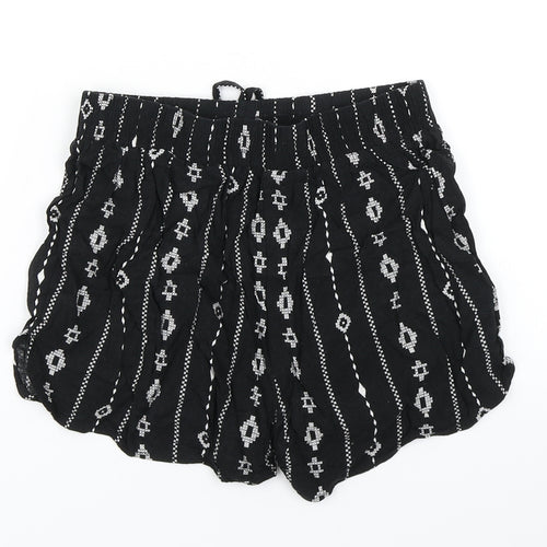 915 Generation Girls Black Striped  Mom Shorts Size 12 Years