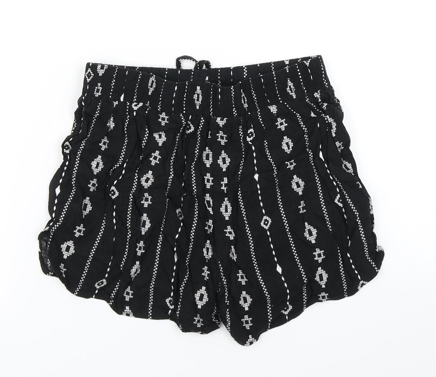 915 Generation Girls Black Striped  Mom Shorts Size 12 Years