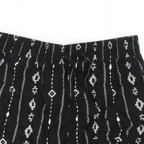 915 Generation Girls Black Striped  Mom Shorts Size 12 Years