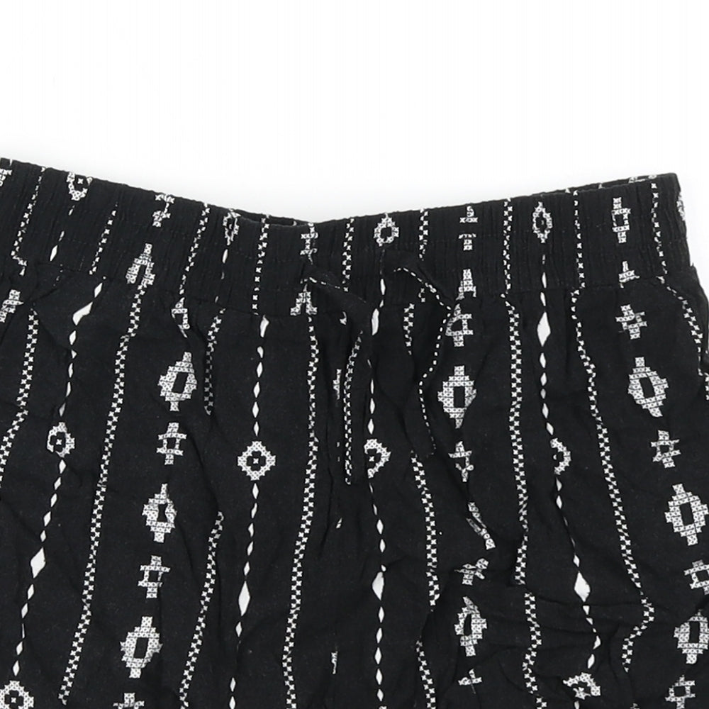 915 Generation Girls Black Striped  Mom Shorts Size 12 Years