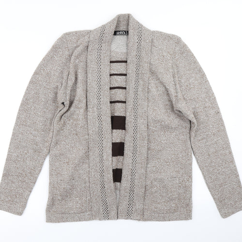 Envy Womens Brown Striped Knit Pullover Jumper Size M  - With cardigan