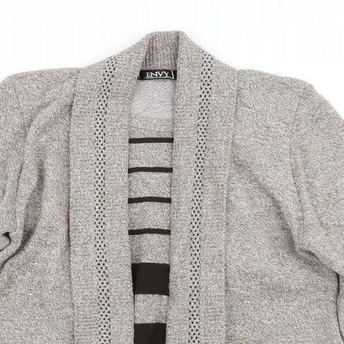 Envy Womens Brown Striped Knit Pullover Jumper Size M  - With cardigan