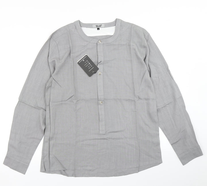 Reverb Mens Grey    Button-Up Size S