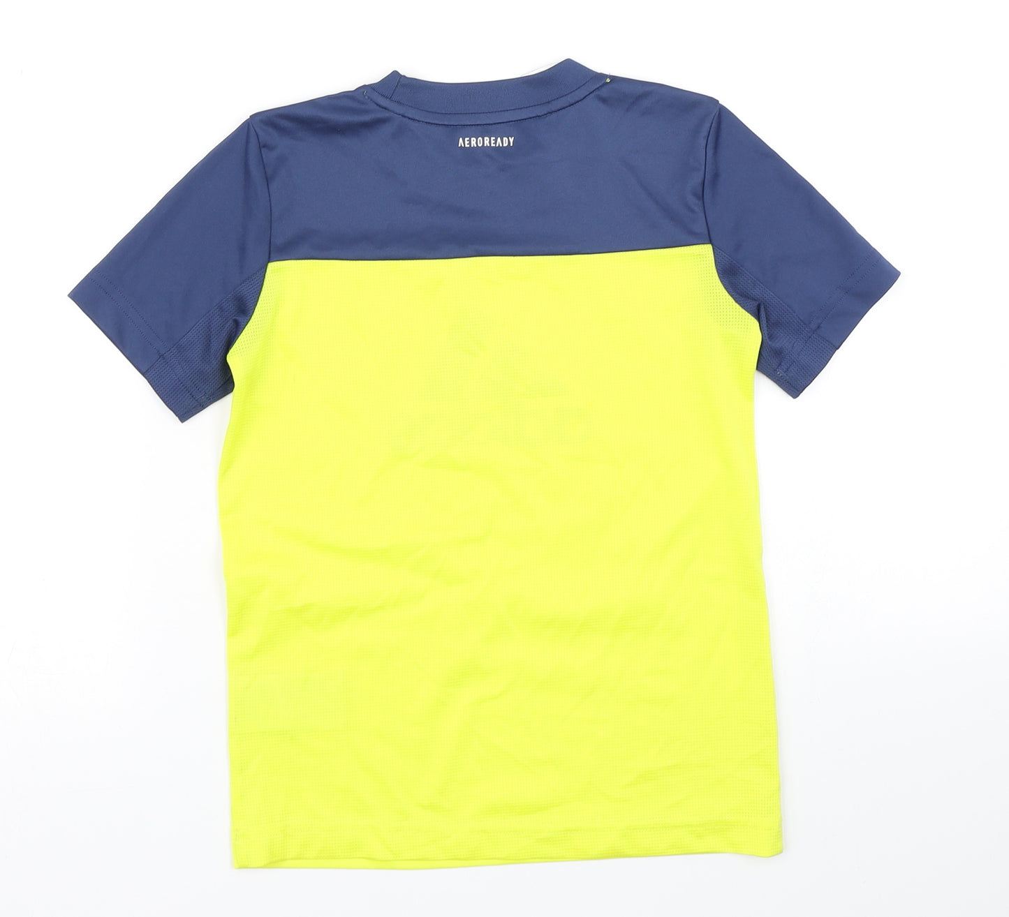 adidas Boys Yellow Colourblock  Basic T-Shirt Size 7-8 Years