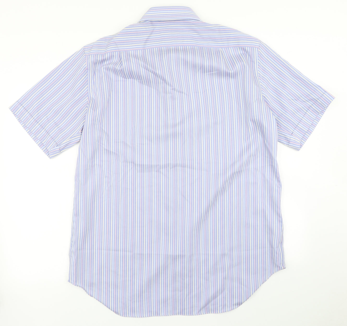 M&S Collection Mens Blue Striped   Dress Shirt Size 16.5