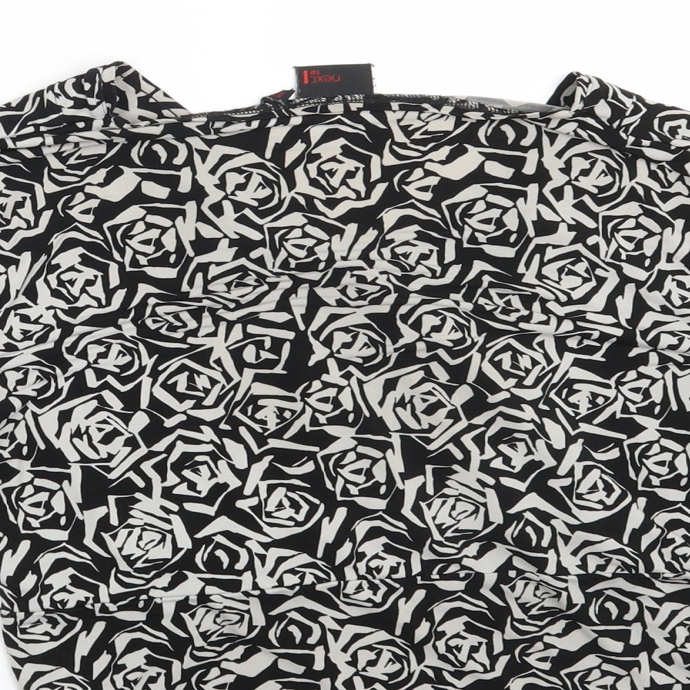 NEXT Womens Black Geometric  Basic Blouse Size 16