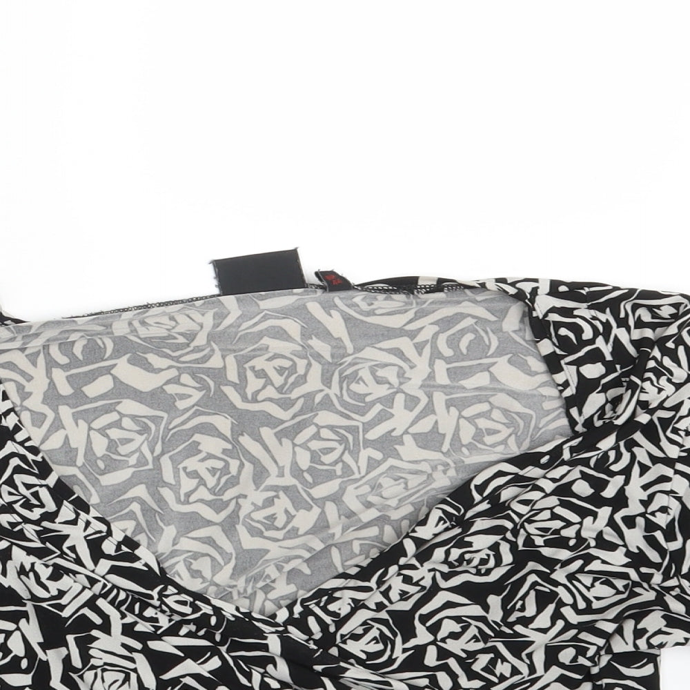 NEXT Womens Black Geometric  Basic Blouse Size 16