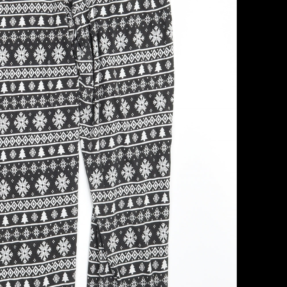 JD Williams  Womens Black Argyle/Diamond  Jogger Trousers Size 12 L27 in - Seasonal Christmas Festive Holiday