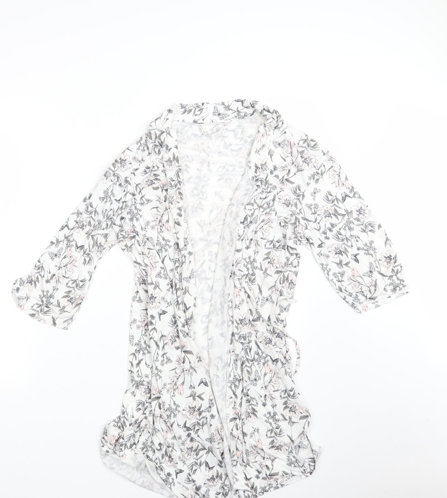 George Womens White Floral  Wrap Dress  Size 8