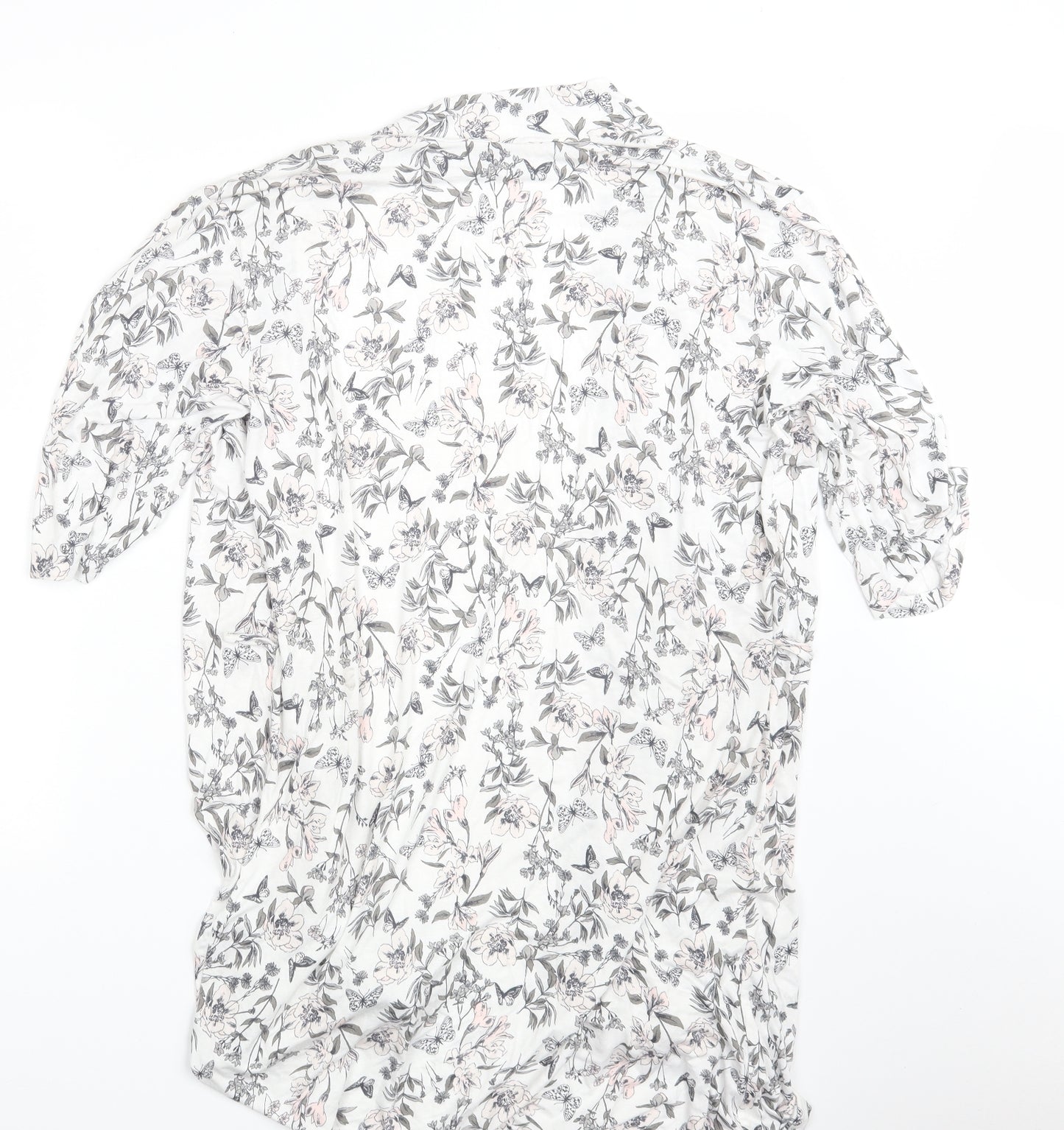 George Womens White Floral  Wrap Dress  Size 8