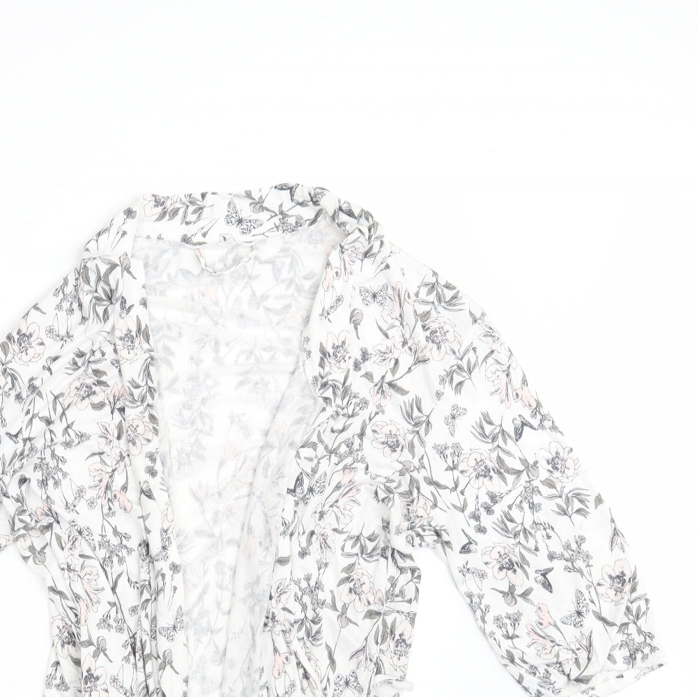 George Womens White Floral  Wrap Dress  Size 8