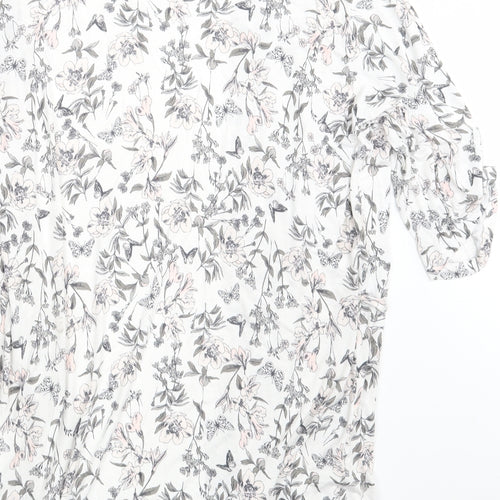 George Womens White Floral  Wrap Dress  Size 8
