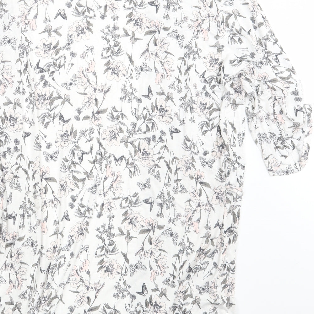 George Womens White Floral  Wrap Dress  Size 8