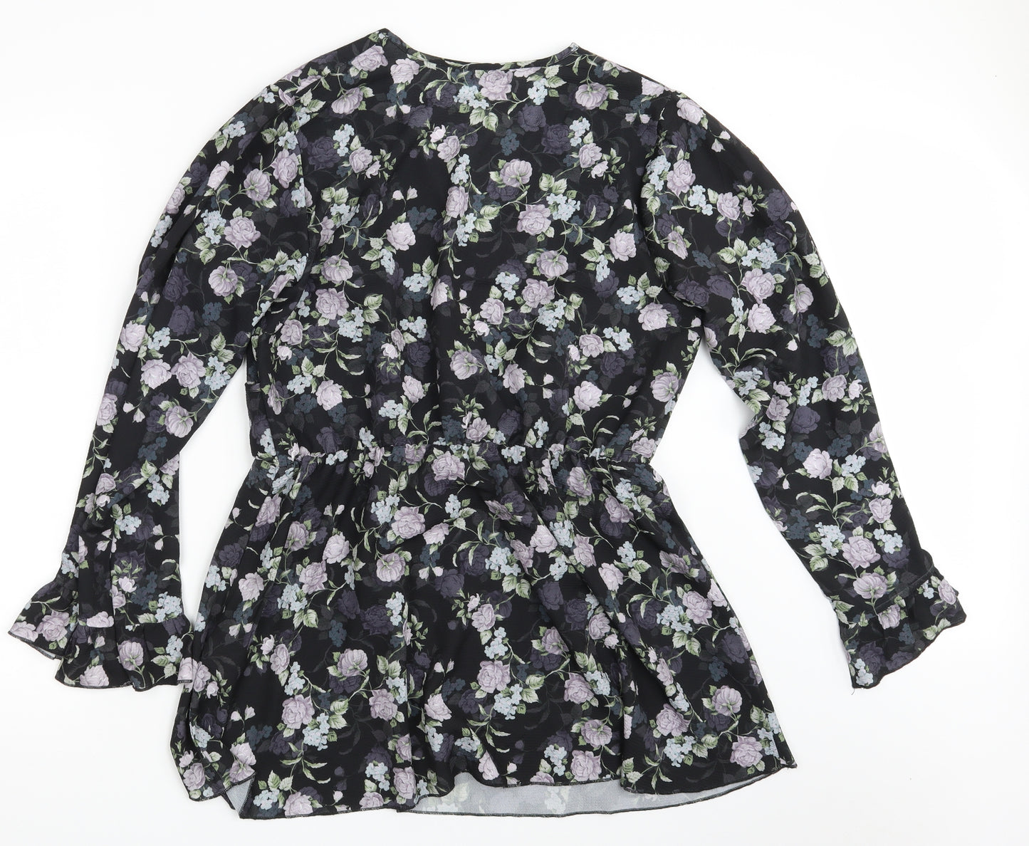 Yours Womens Black Floral  Skater Dress  Size 16