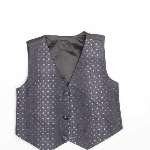 JAMES MORGAN Boys Black Floral  Jacket Waistcoat Size 12 Months