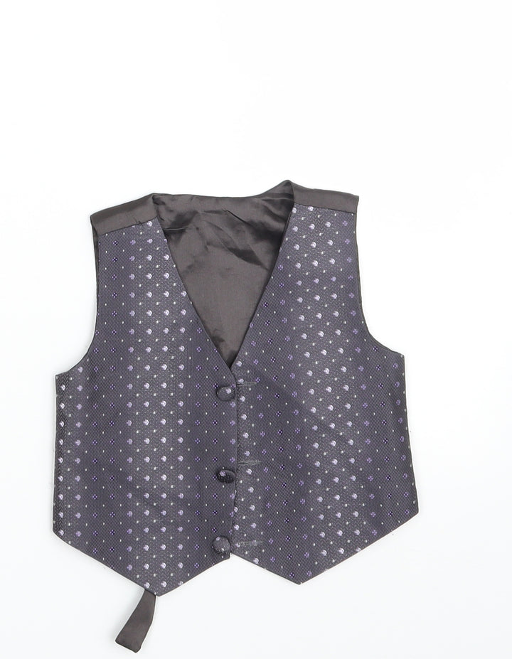 JAMES MORGAN Boys Black Floral Jacket Waistcoat Size 12 Months