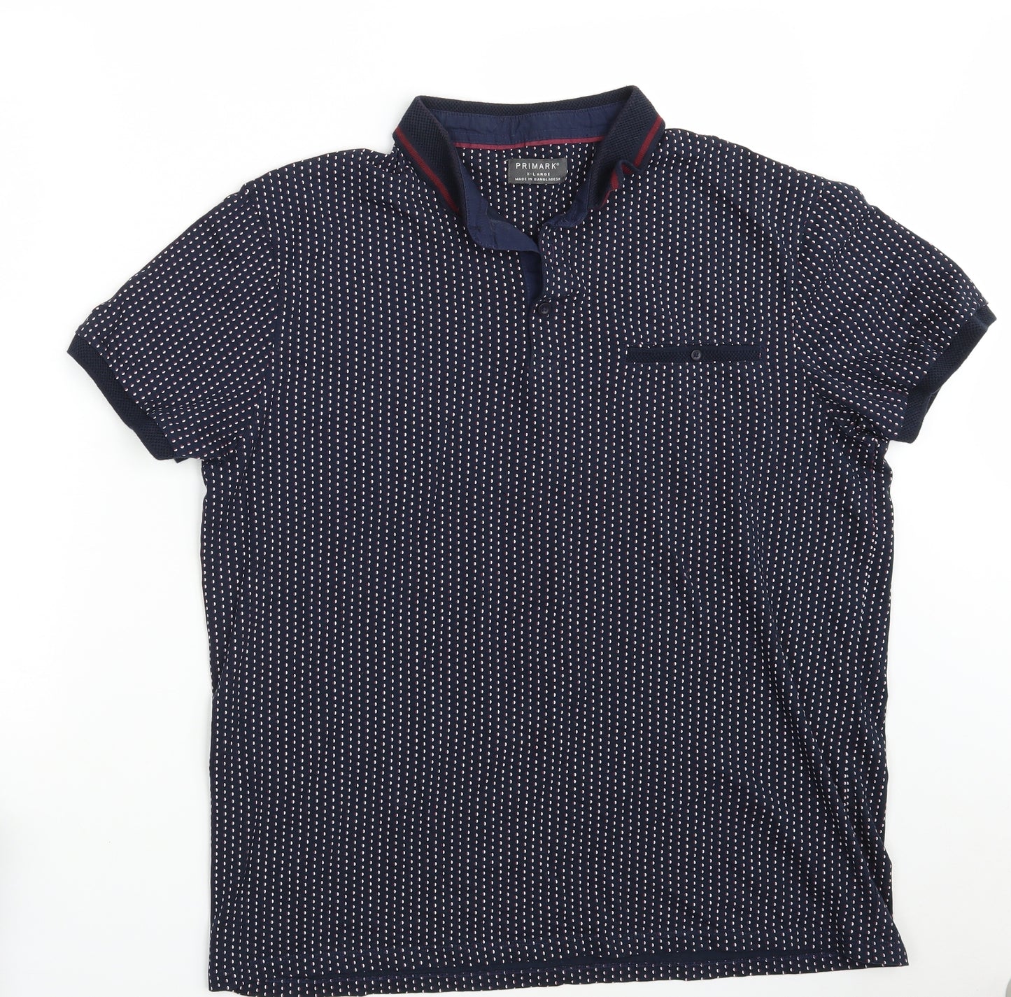 Primark Mens Blue Polka Dot   Polo Size XL