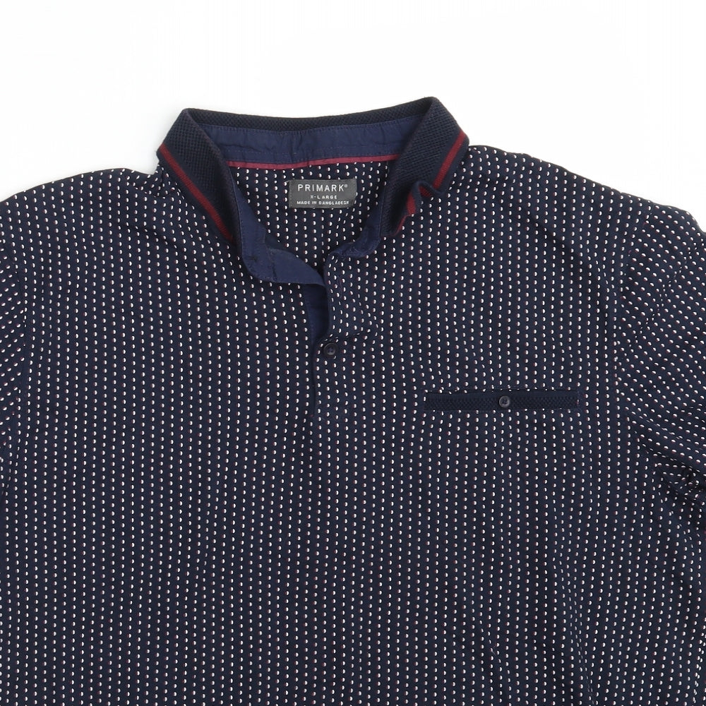 Primark Mens Blue Polka Dot   Polo Size XL