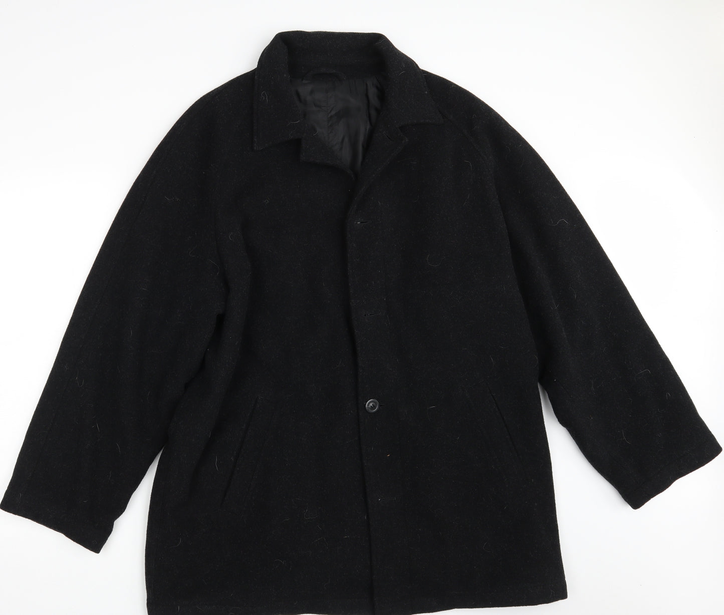M&S Mens Black   Overcoat Coat Size L